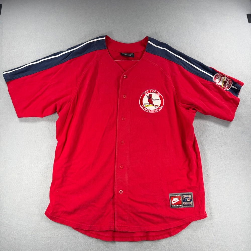 VTG Nike Brock St Louis Cardinals Cooperstown Collection Jersey Red Mens Large
